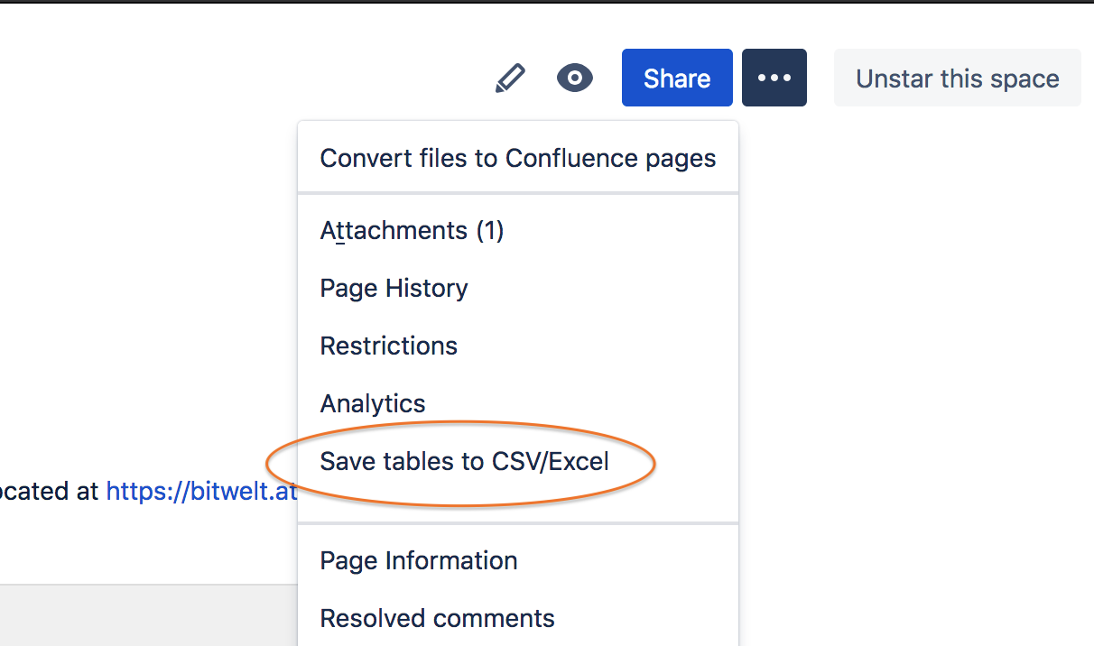 Table Exporter for Confluence